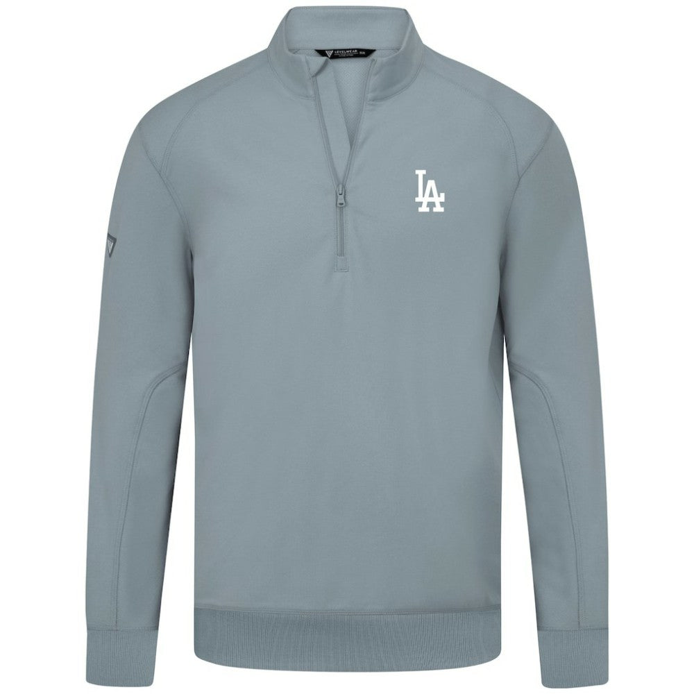 Los Angeles Dodgers Levelwear Upright Insignia Tri-Blend Quarter-Zip Pullover - Gray
