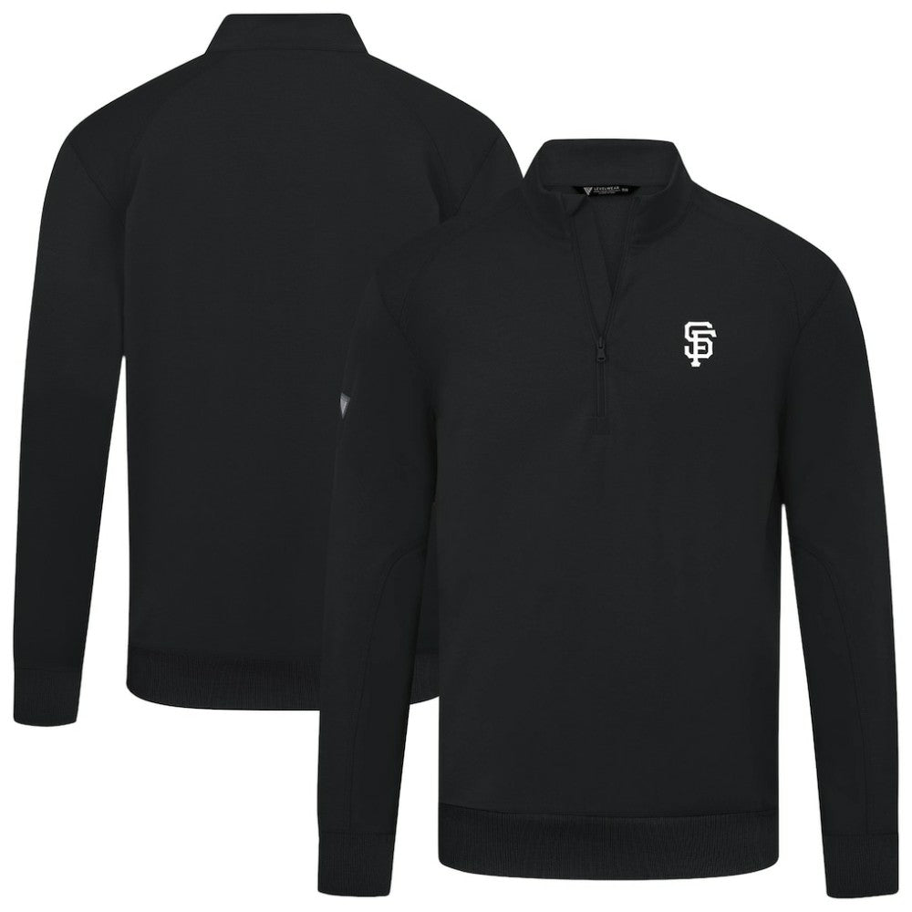 San Francisco Giants Levelwear Upright Insignia Tri-Blend Quarter-Zip Pullover - Black