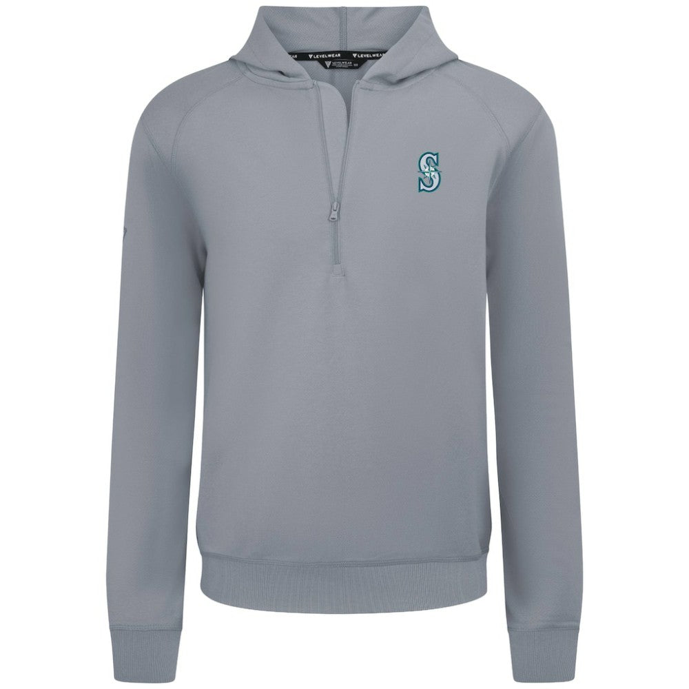 Seattle Mariners Levelwear Technic Insignia Quarter-Zip Hoodie - Gray