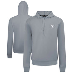 Kansas City Royals Levelwear Technic Insignia Quarter-Zip Hoodie - Gray