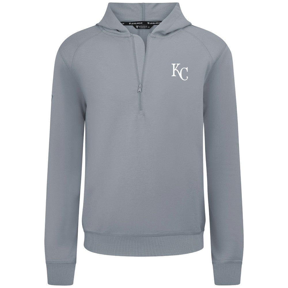 Kansas City Royals Levelwear Technic Insignia Quarter-Zip Hoodie - Gray