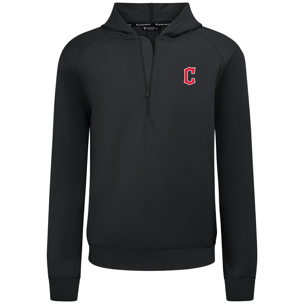 Cleveland Guardians Levelwear Technic Insignia Quarter-Zip Hoodie - Black