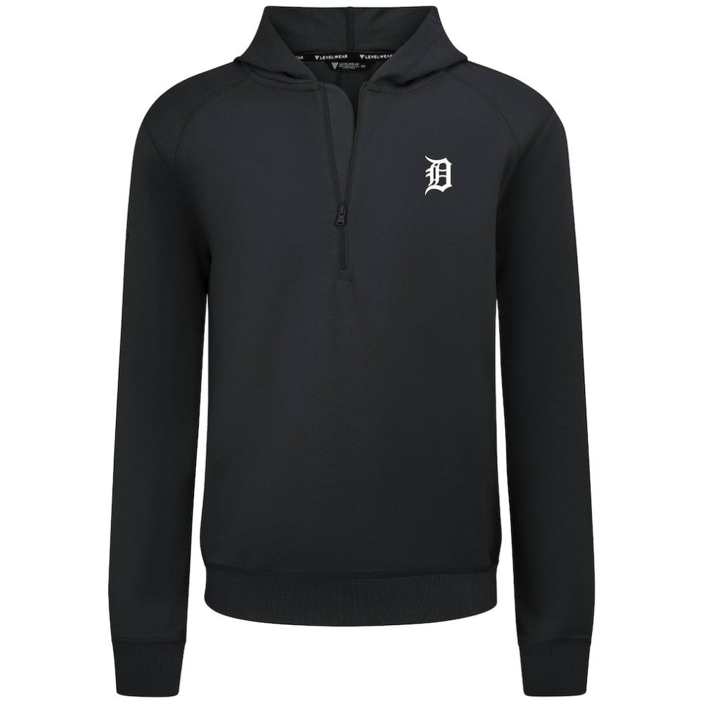 Detroit Tigers Levelwear Technic Insignia Quarter-Zip Hoodie - Black