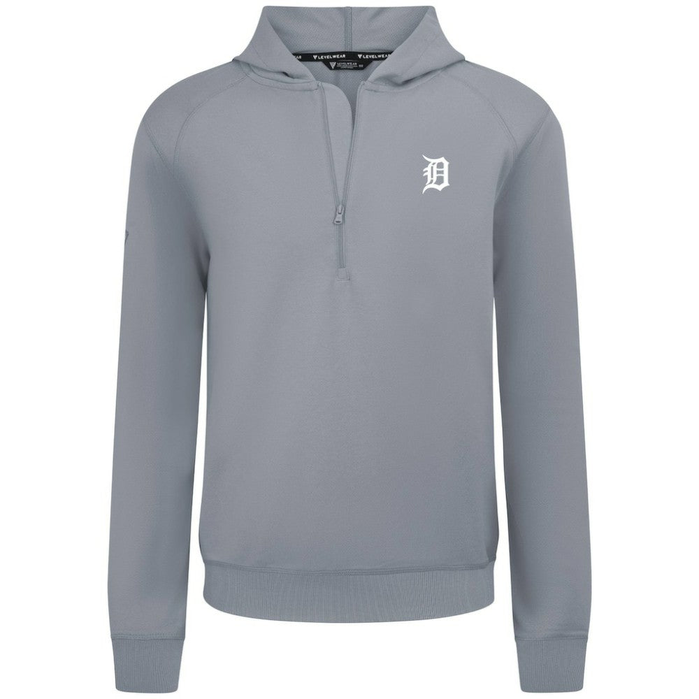Detroit Tigers Levelwear Technic Insignia Quarter-Zip Hoodie - Gray