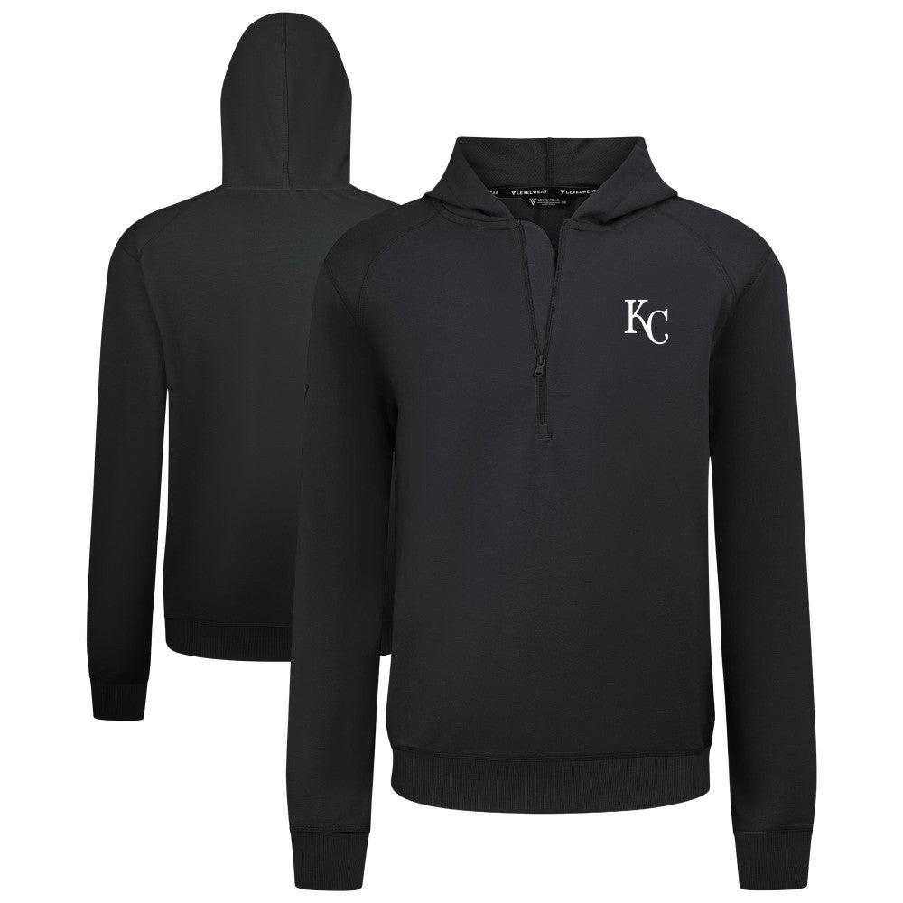Kansas City Royals Levelwear Technic Insignia Quarter-Zip Hoodie - Black