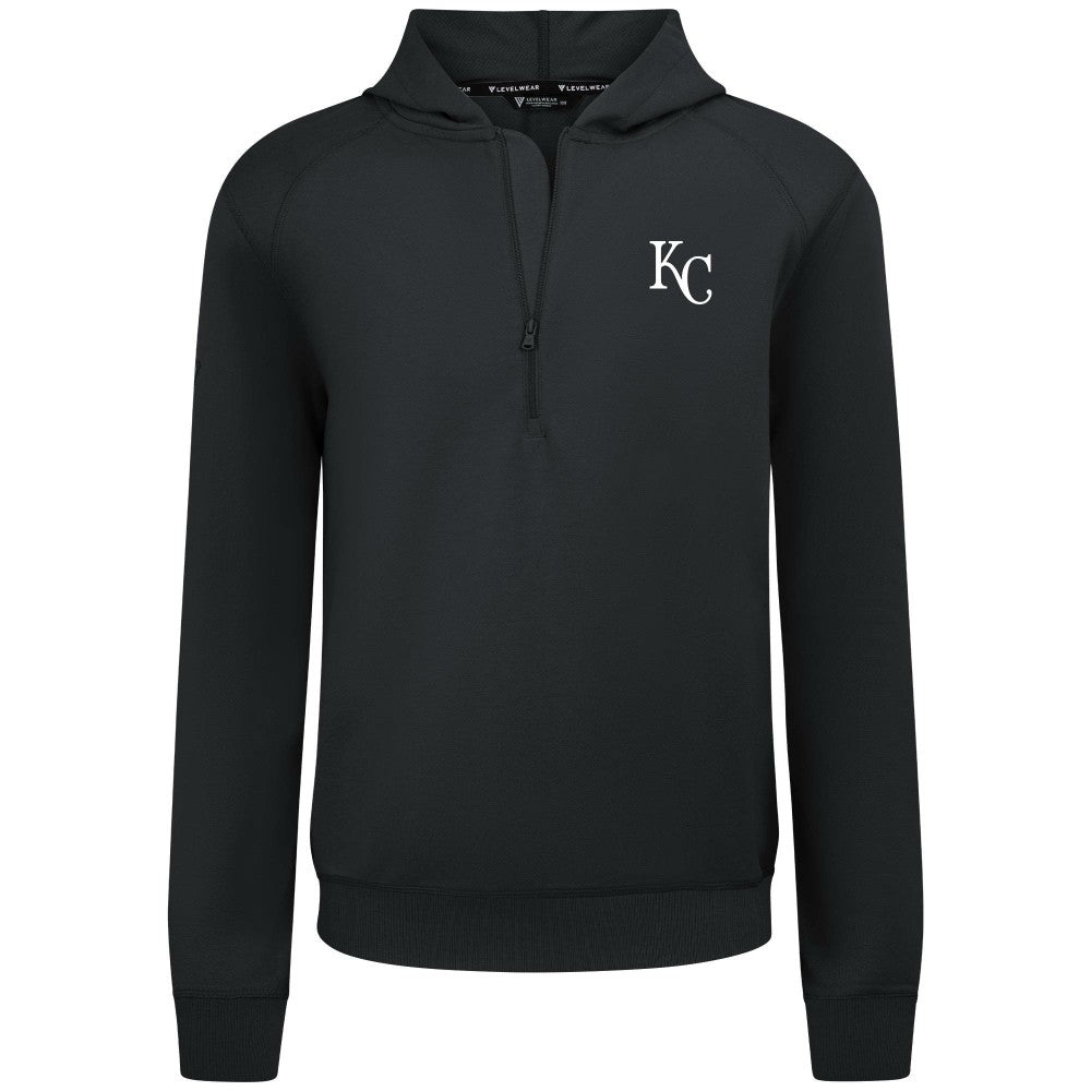 Kansas City Royals Levelwear Technic Insignia Quarter-Zip Hoodie - Black