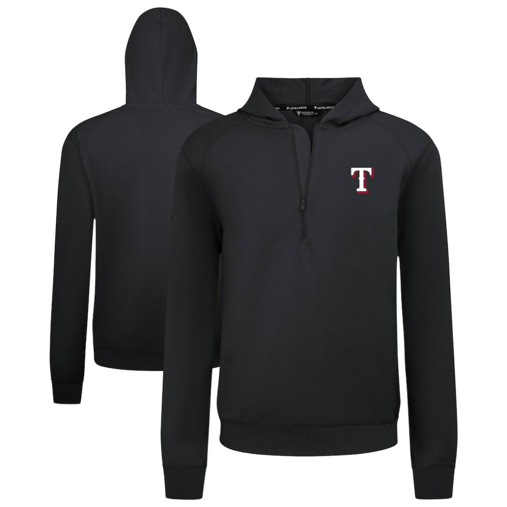 Texas Rangers Levelwear Technic Insignia Quarter-Zip Hoodie - Black