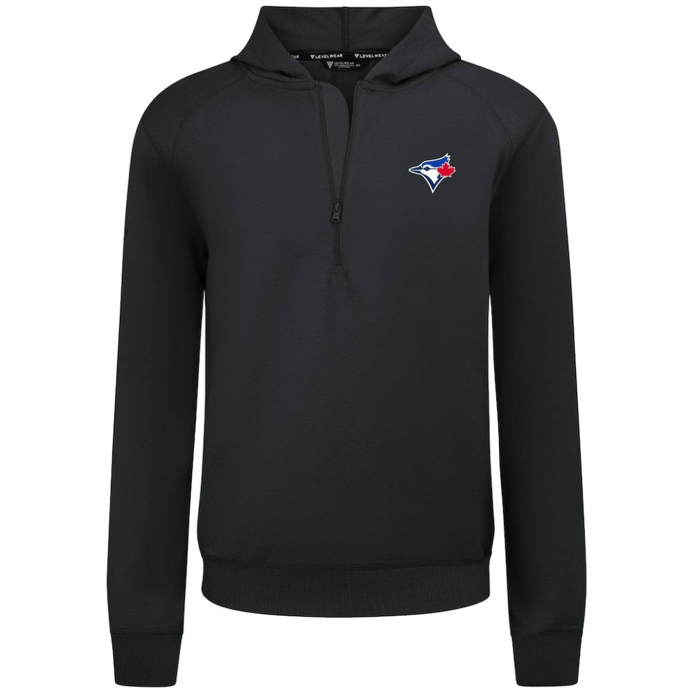 Toronto Blue Jays Levelwear Technic Insignia Quarter-Zip Hoodie - Black
