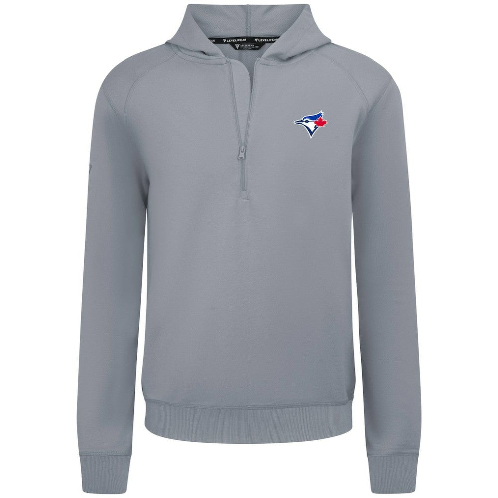 Toronto Blue Jays Levelwear Technic Insignia Quarter-Zip Hoodie - Gray