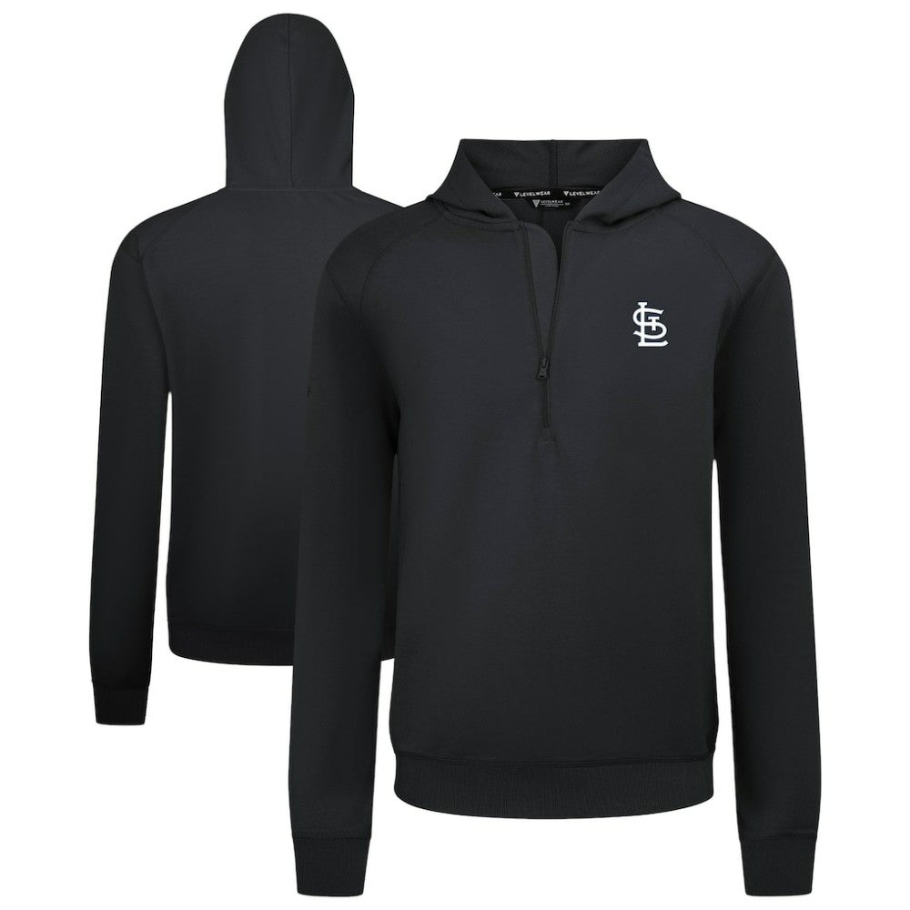St. Louis Cardinals Levelwear Technic Insignia Quarter-Zip Hoodie - Black