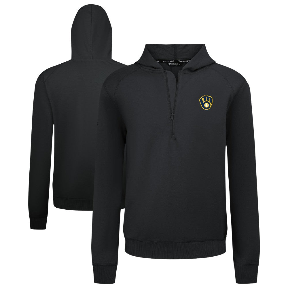 Milwaukee Brewers Levelwear Technic Insignia Quarter-Zip Hoodie - Black