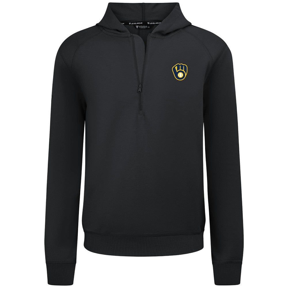 Milwaukee Brewers Levelwear Technic Insignia Quarter-Zip Hoodie - Black