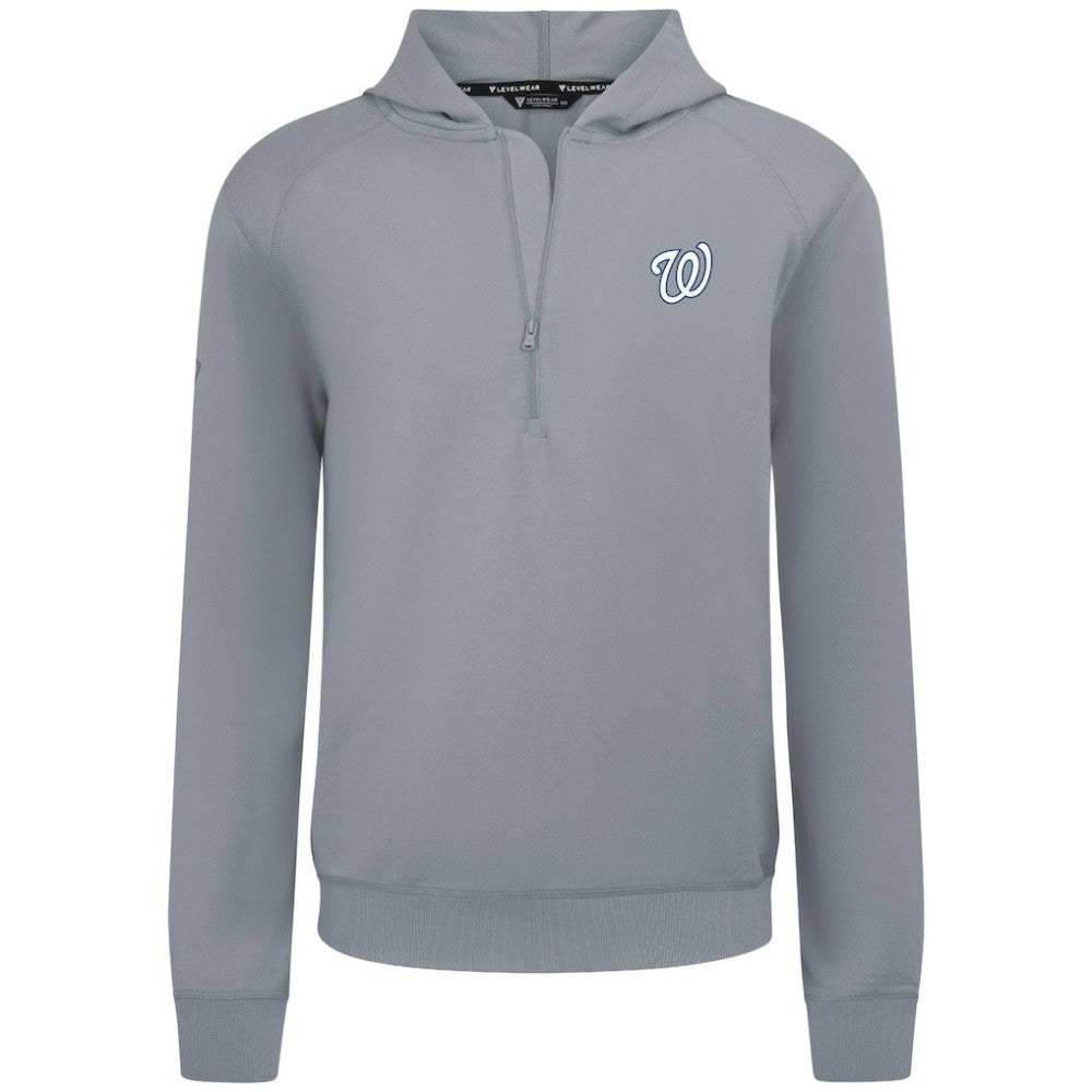 Washington Nationals Levelwear Technic Insignia Quarter-Zip Hoodie - Gray