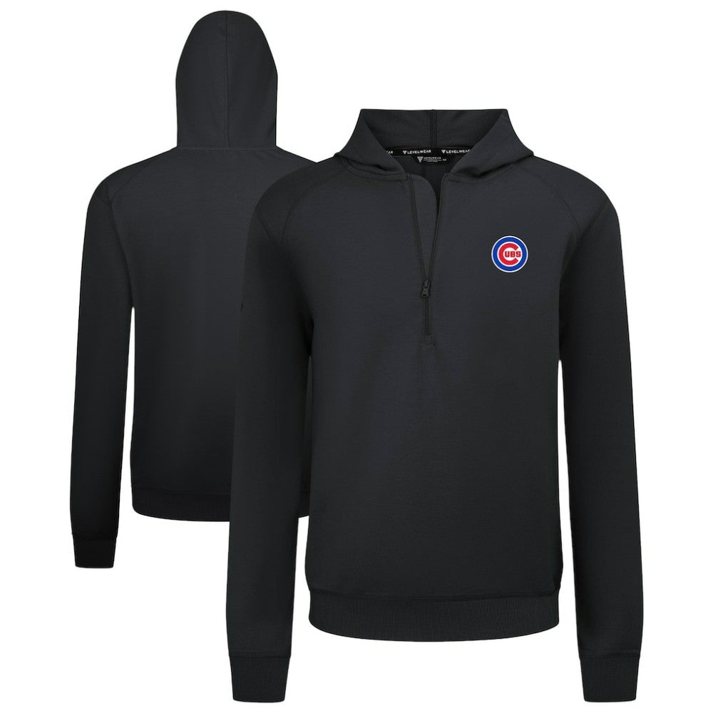 Chicago Cubs Levelwear Technic Insignia Quarter-Zip Hoodie - Black