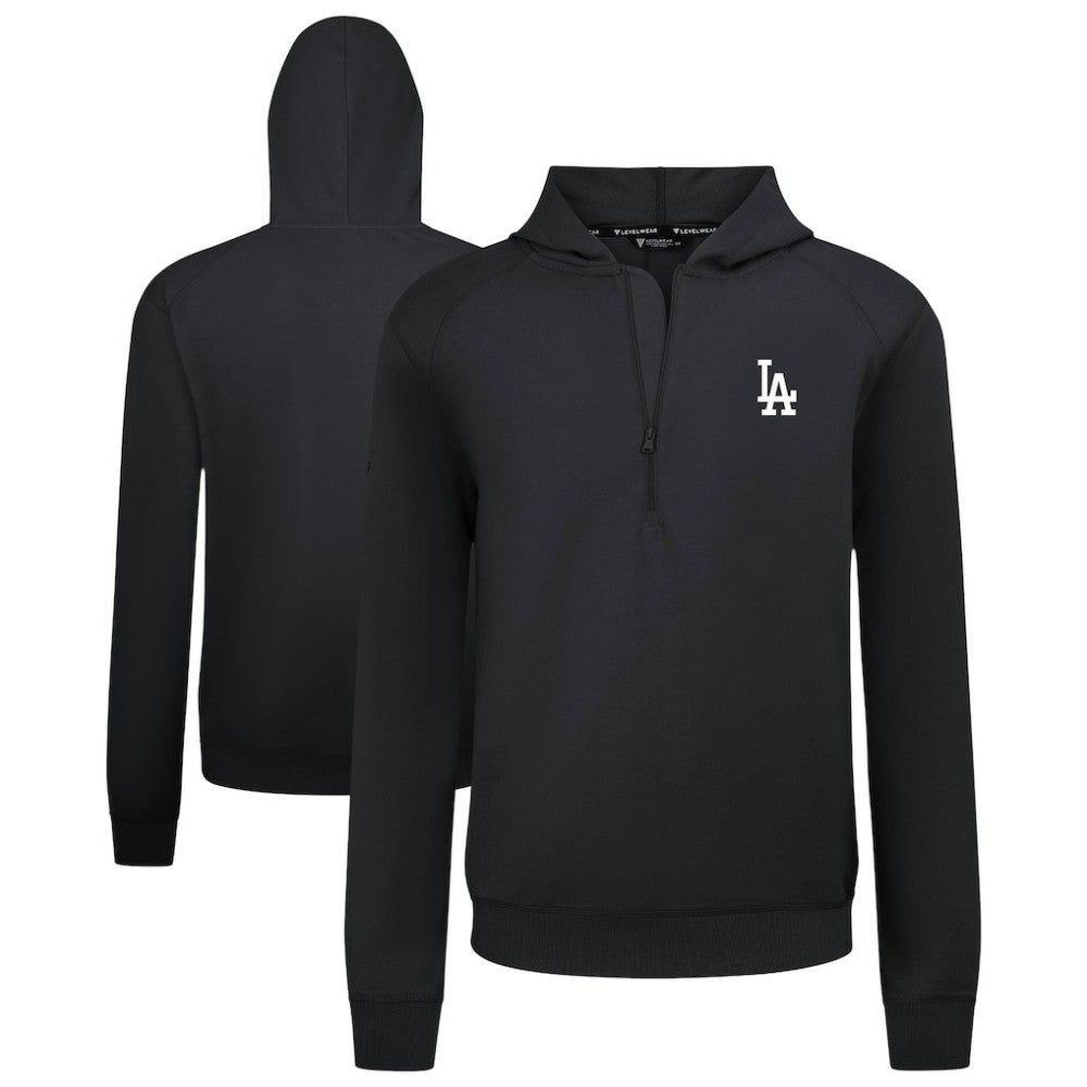 Los Angeles Dodgers Levelwear Technic Insignia Quarter-Zip Hoodie - Black
