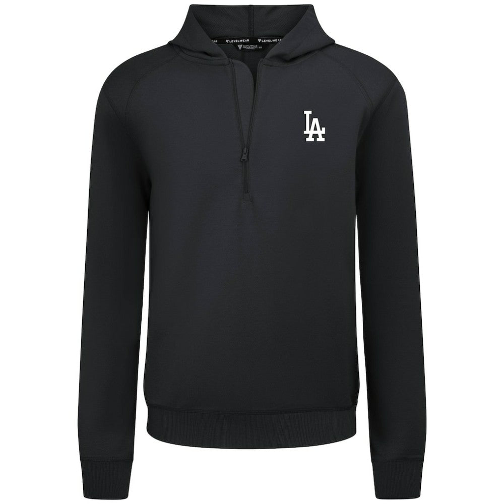 Los Angeles Dodgers Levelwear Technic Insignia Quarter-Zip Hoodie - Black