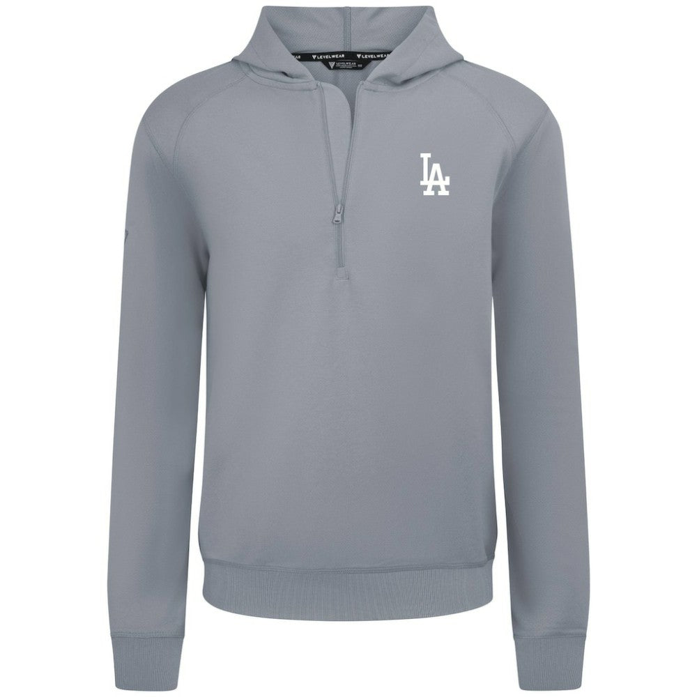 Los Angeles Dodgers Levelwear Technic Insignia Quarter-Zip Hoodie - Gray