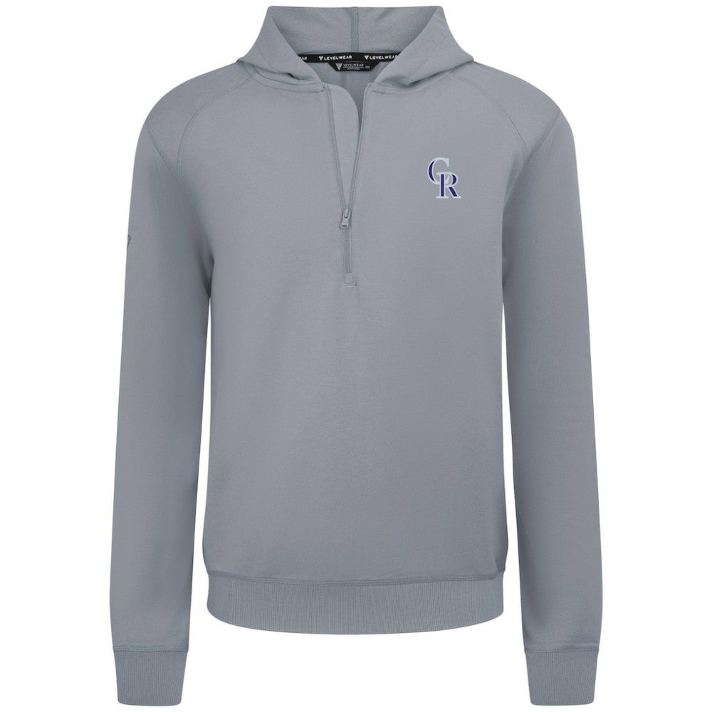 Colorado Rockies Levelwear Technic Insignia Quarter-Zip Hoodie - Gray