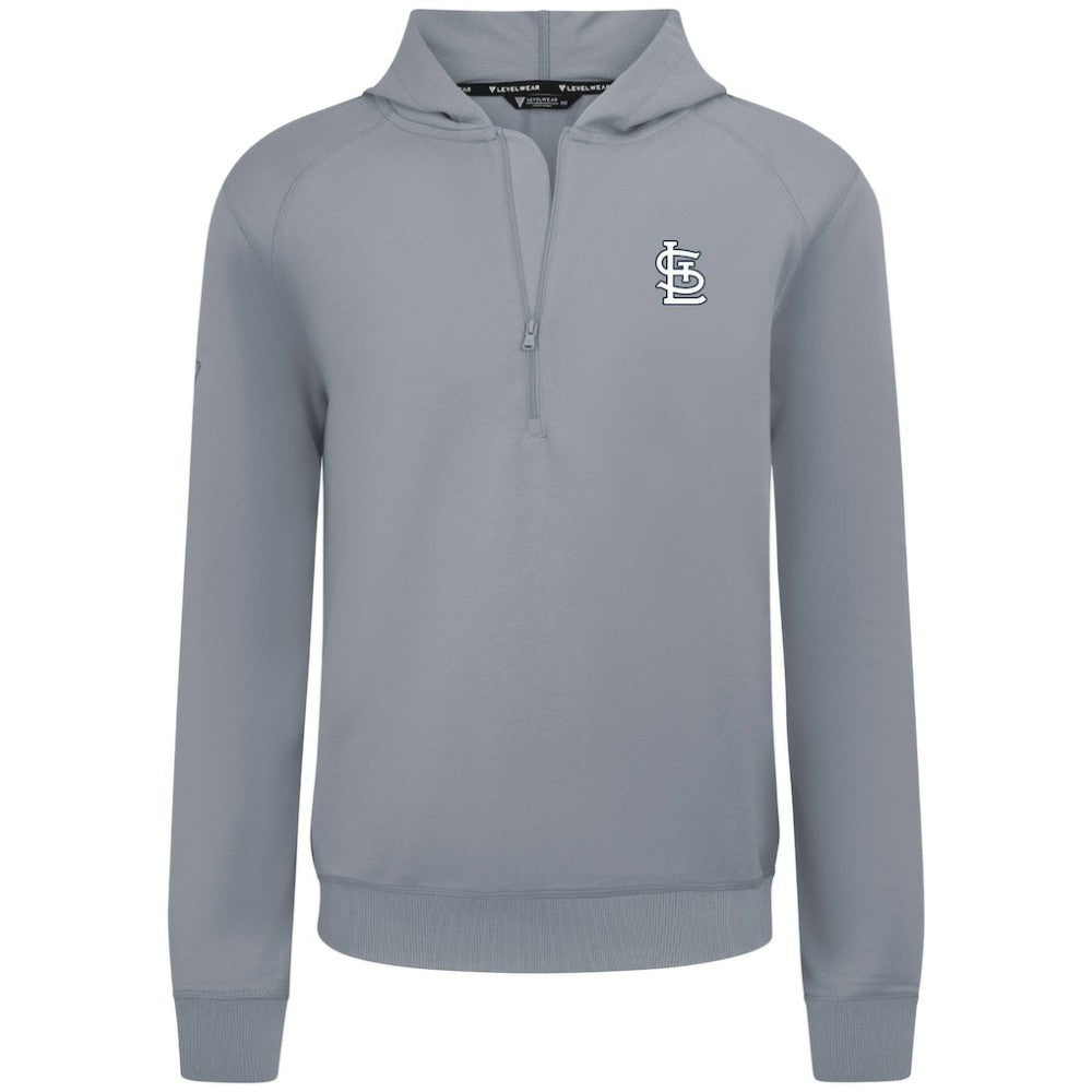 St. Louis Cardinals Levelwear Technic Insignia Quarter-Zip Hoodie - Gray