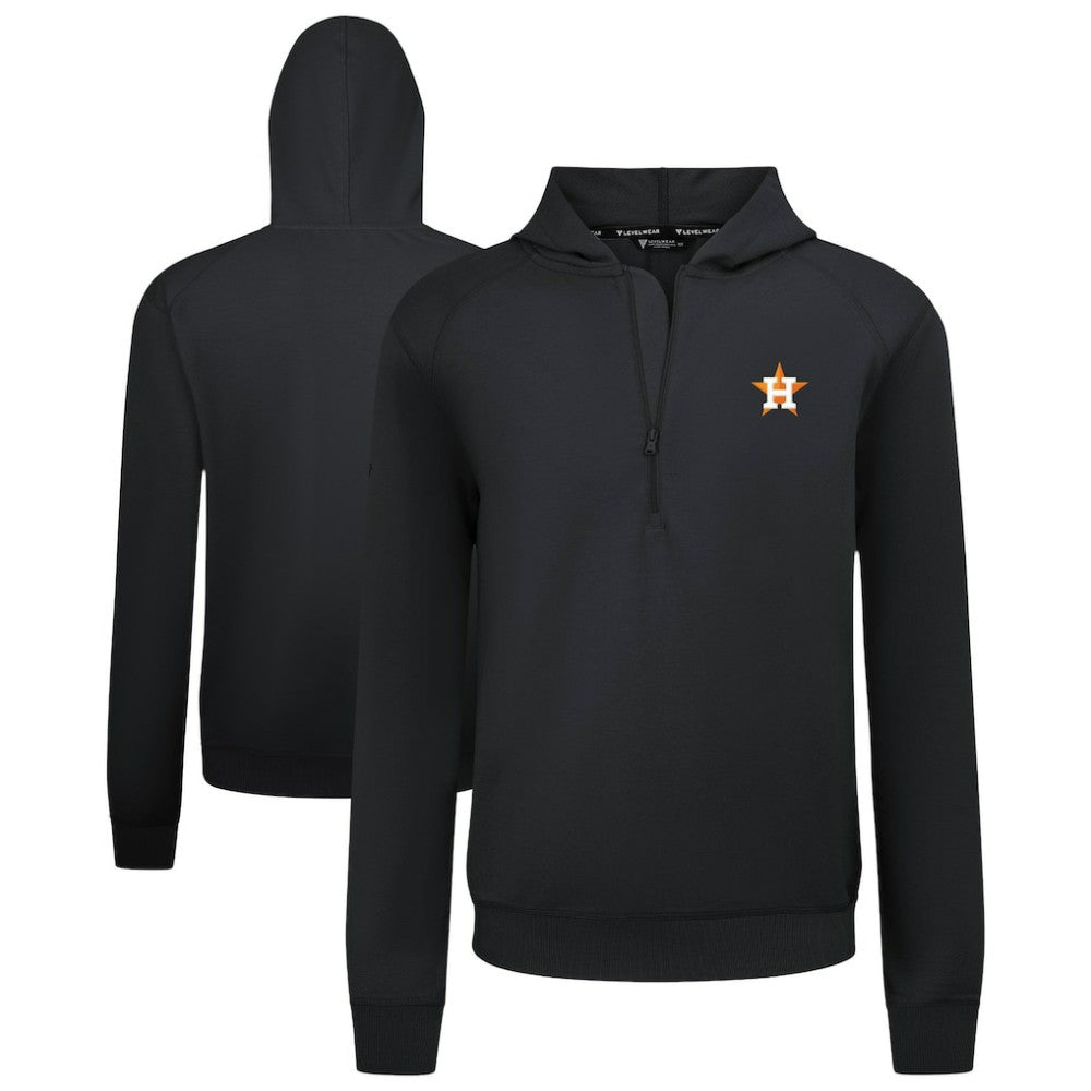 Houston Astros Levelwear Technic Insignia Quarter-Zip Hoodie - Black