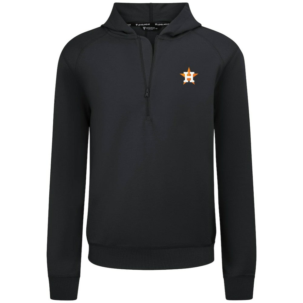 Houston Astros Levelwear Technic Insignia Quarter-Zip Hoodie - Black