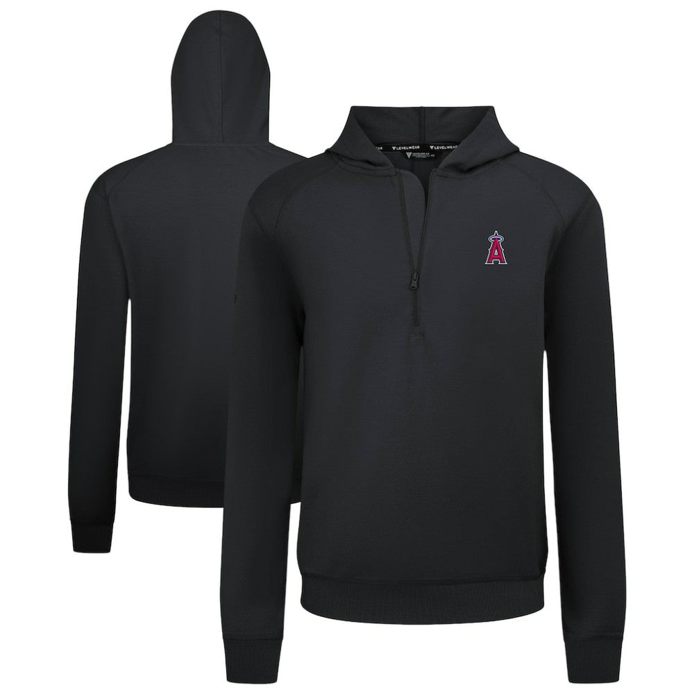 Los Angeles Angels Levelwear Technic Insignia Quarter-Zip Hoodie - Black