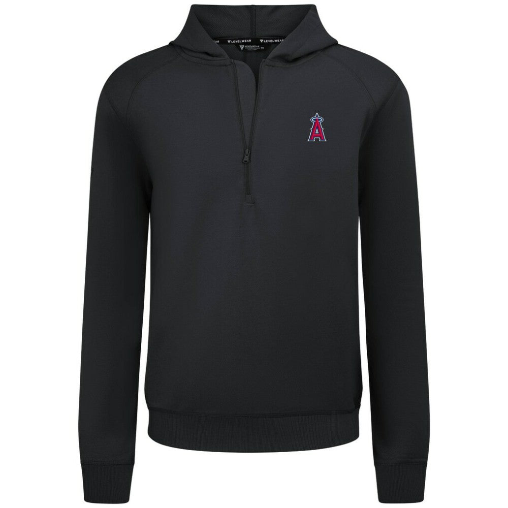 Los Angeles Angels Levelwear Technic Insignia Quarter-Zip Hoodie - Black