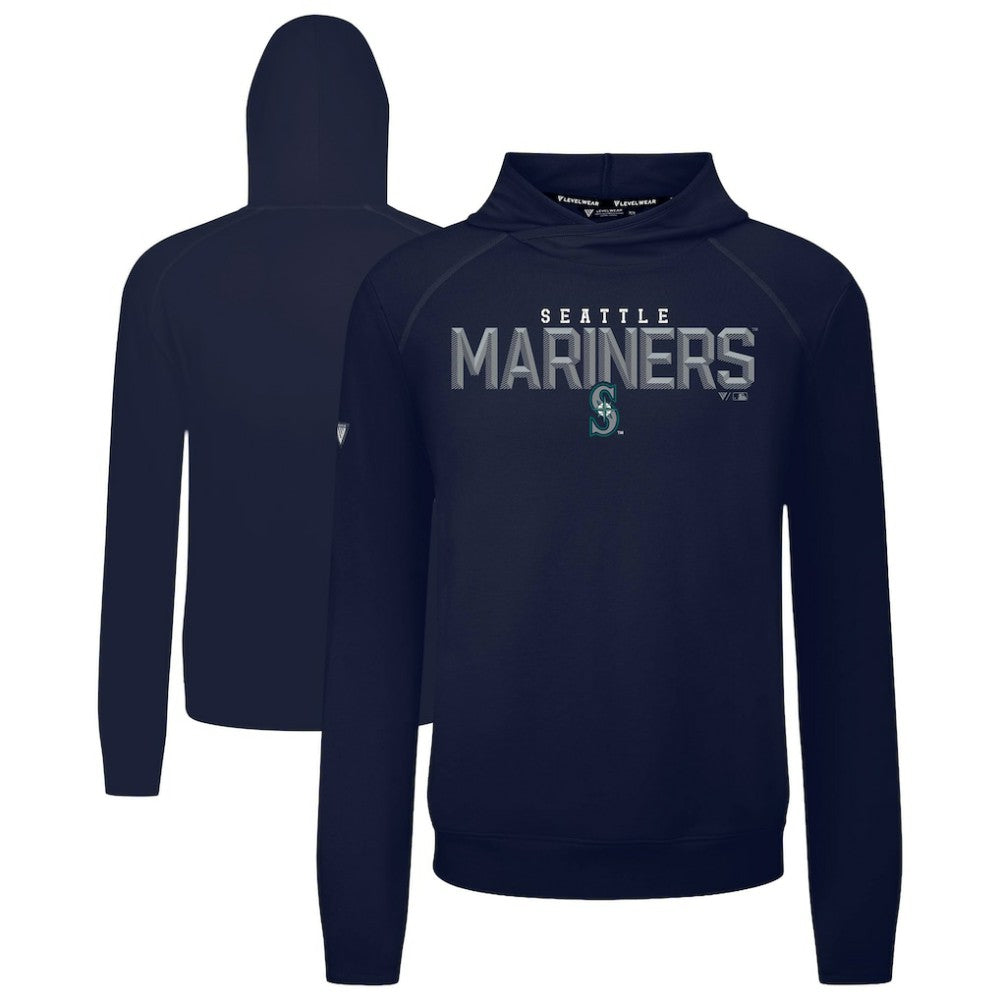 Seattle Mariners Levelwear Mandate Carve Tri-Blend Hoodie - Navy