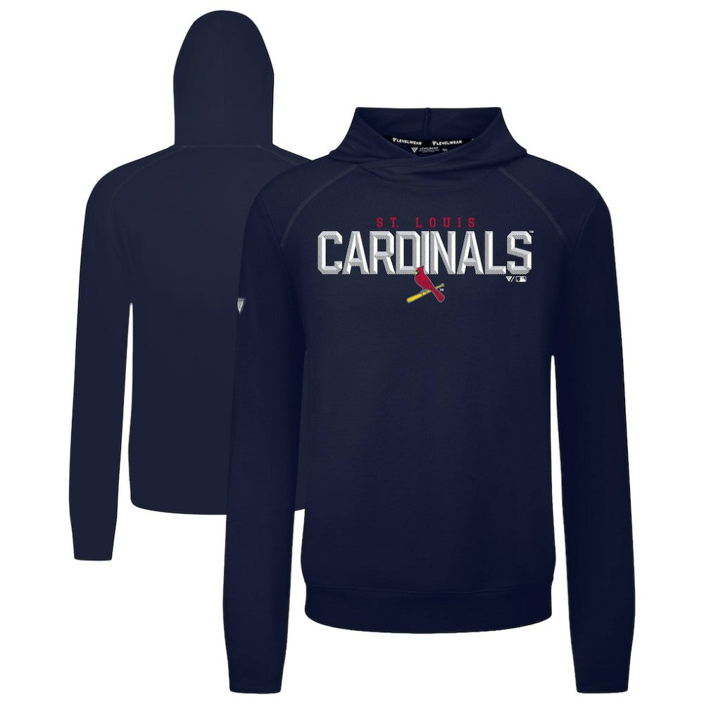 St. Louis Cardinals Levelwear Mandate Carve Tri-Blend Hoodie - Navy