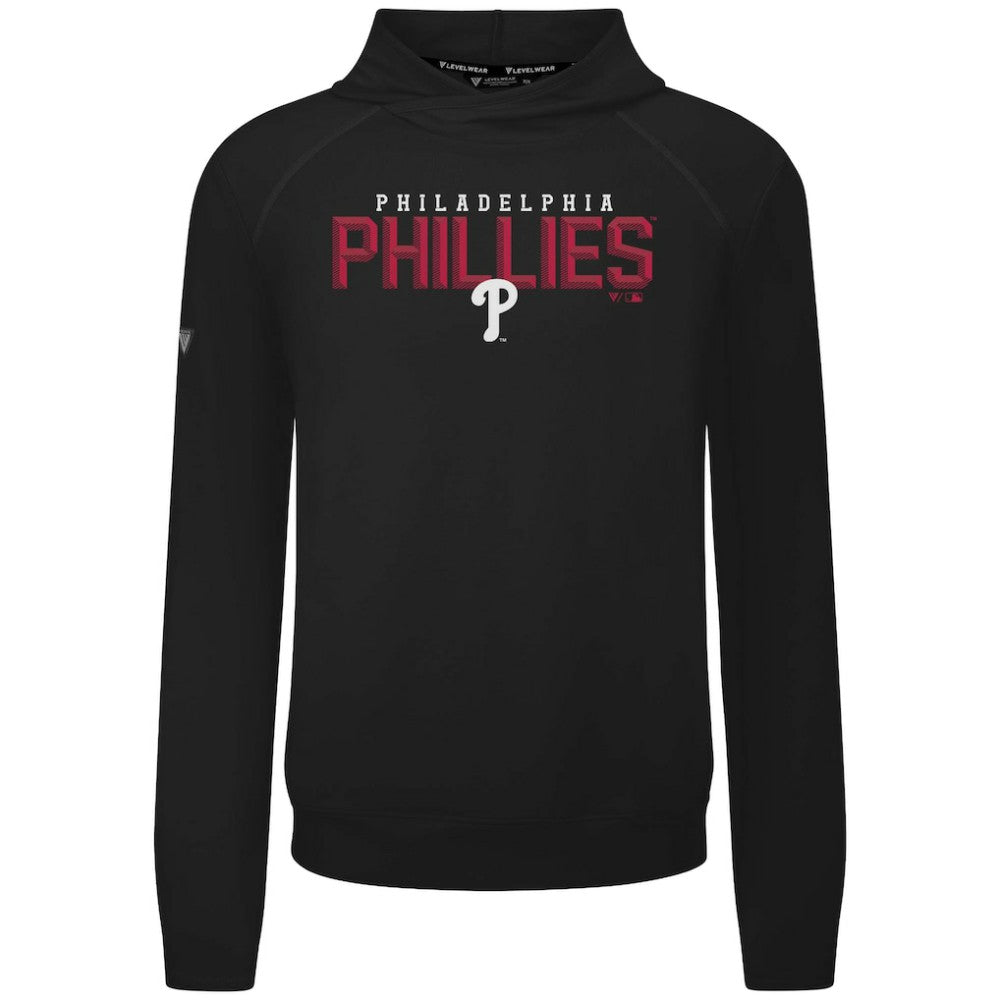 Philadelphia Phillies Levelwear Mandate Carve Tri-Blend Hoodie - Black