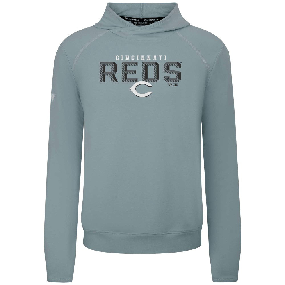 Cincinnati Reds Levelwear Mandate Carve Tri-Blend Hoodie - Gray