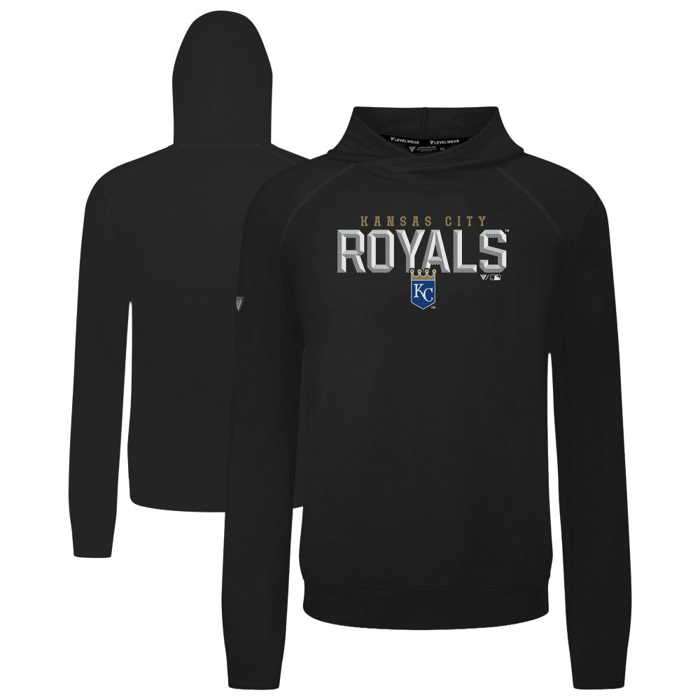 Kansas City Royals Levelwear Mandate Carve Tri-Blend Hoodie - Black