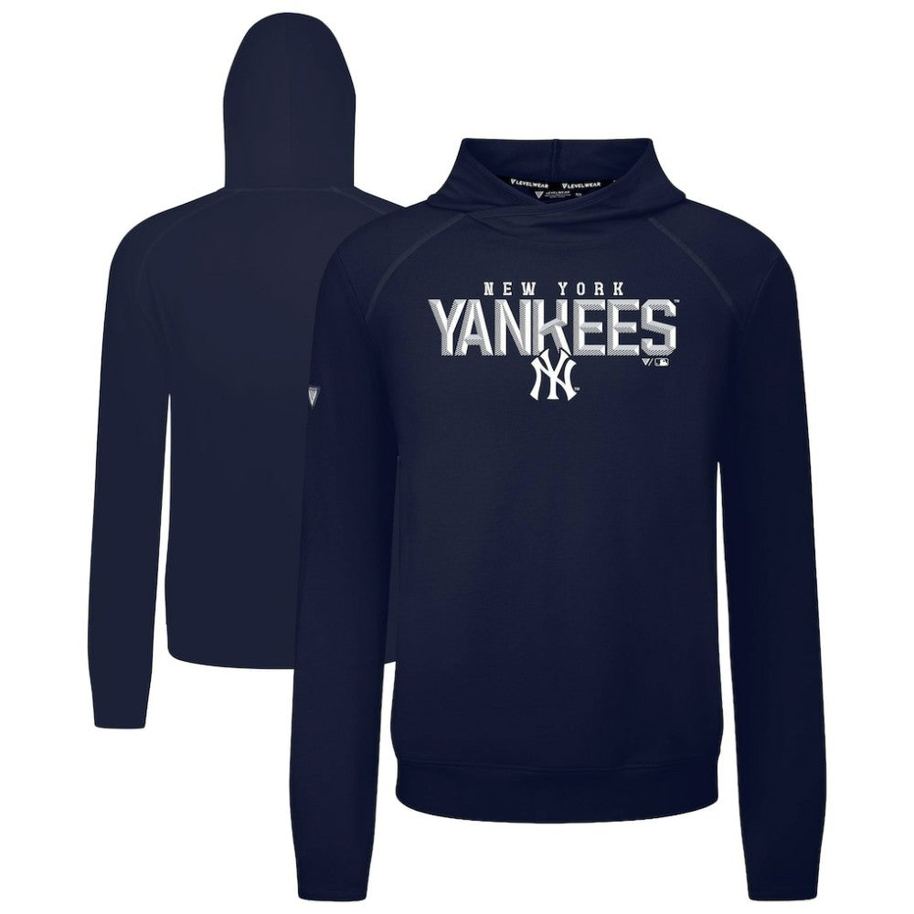 New York Yankees Levelwear Mandate Carve Tri-Blend Hoodie - Navy