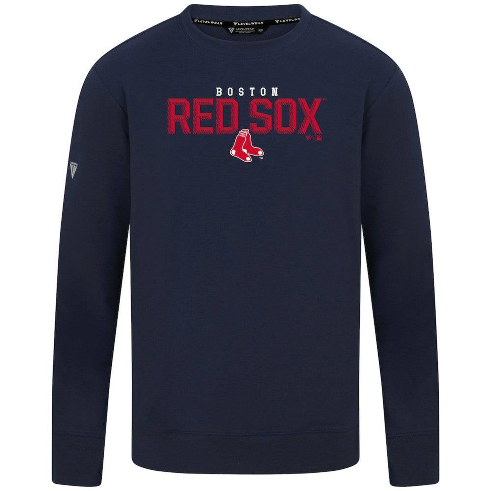 Boston Red Sox Levelwear Mandate Carve Tri-Blend Sweatshirt - Navy