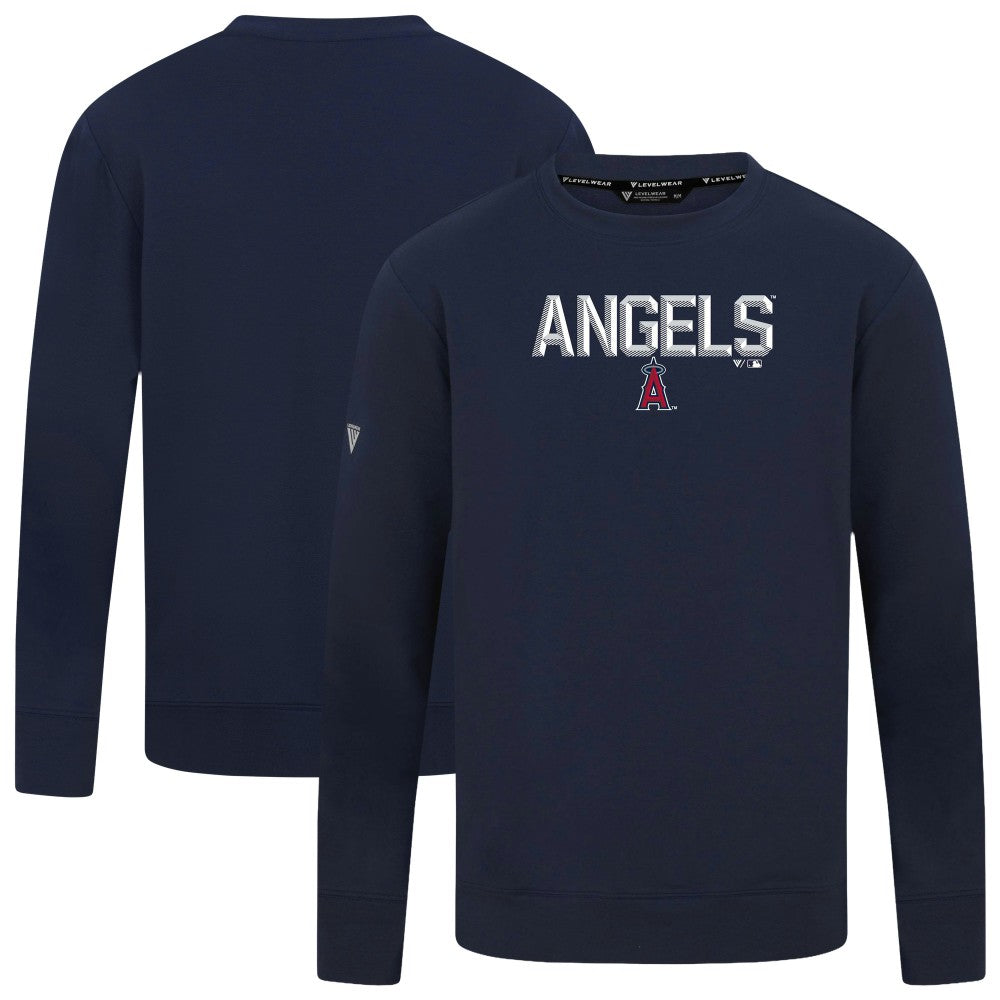 Los Angeles Angels Levelwear Mandate Carve Tri-Blend Sweatshirt - Navy