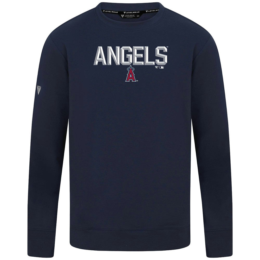 Los Angeles Angels Levelwear Mandate Carve Tri-Blend Sweatshirt - Navy