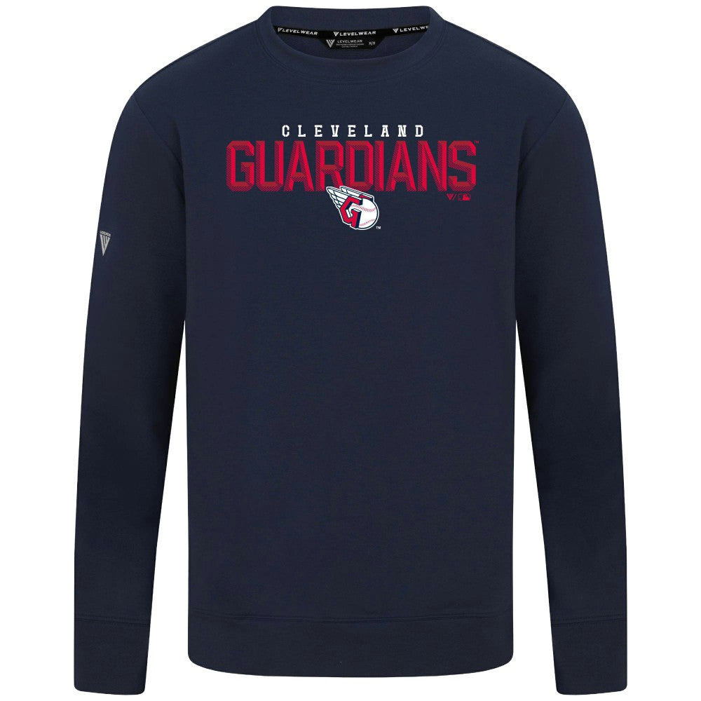 Cleveland Guardians Levelwear Mandate Carve Tri-Blend Sweatshirt - Navy