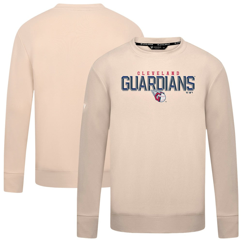 Cleveland Guardians Levelwear Mandate Carve Tri-Blend Sweatshirt - Khaki