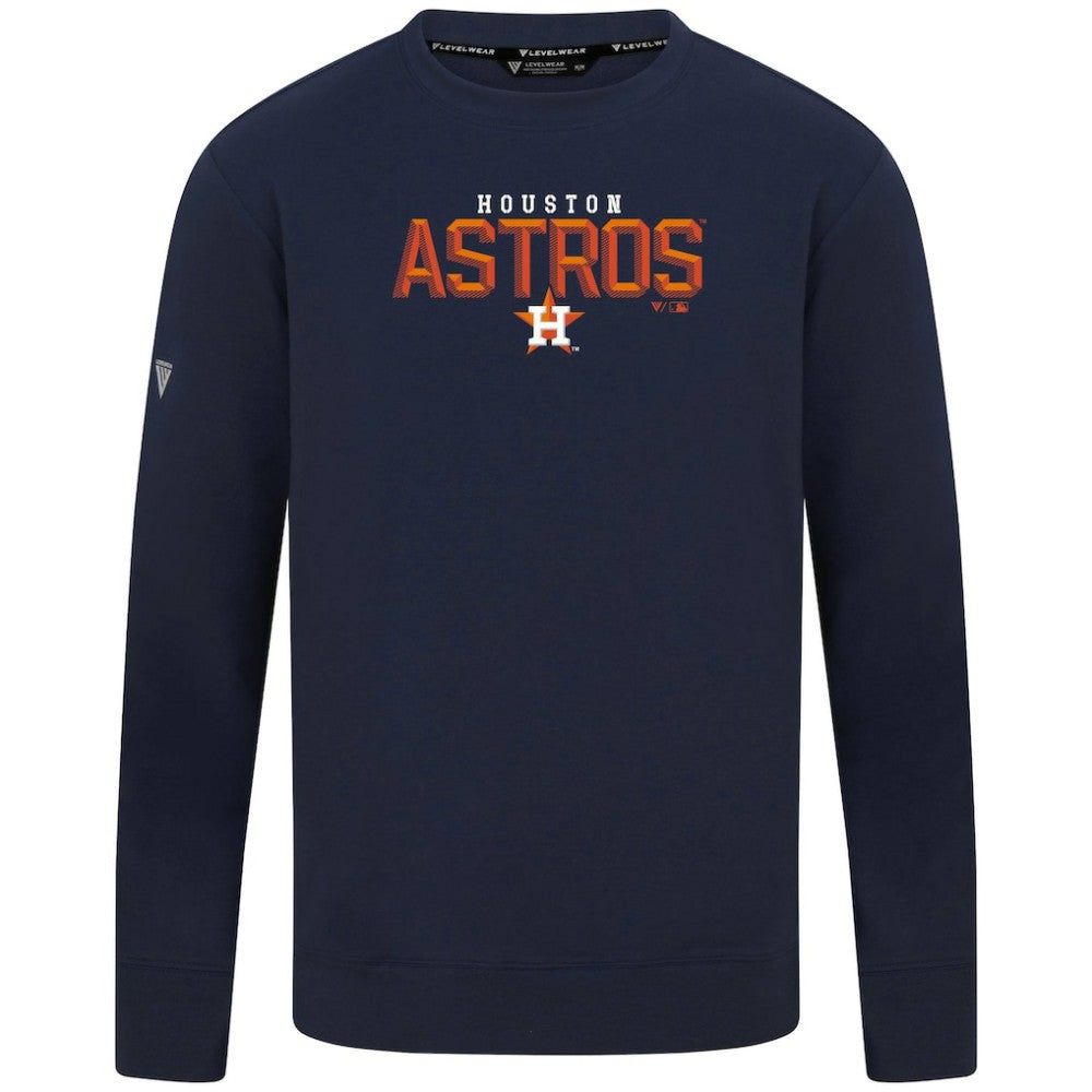 Houston Astros Levelwear Mandate Carve Tri-Blend Sweatshirt - Navy