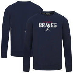 Atlanta Braves Levelwear Mandate Carve Tri-Blend Sweatshirt - Navy