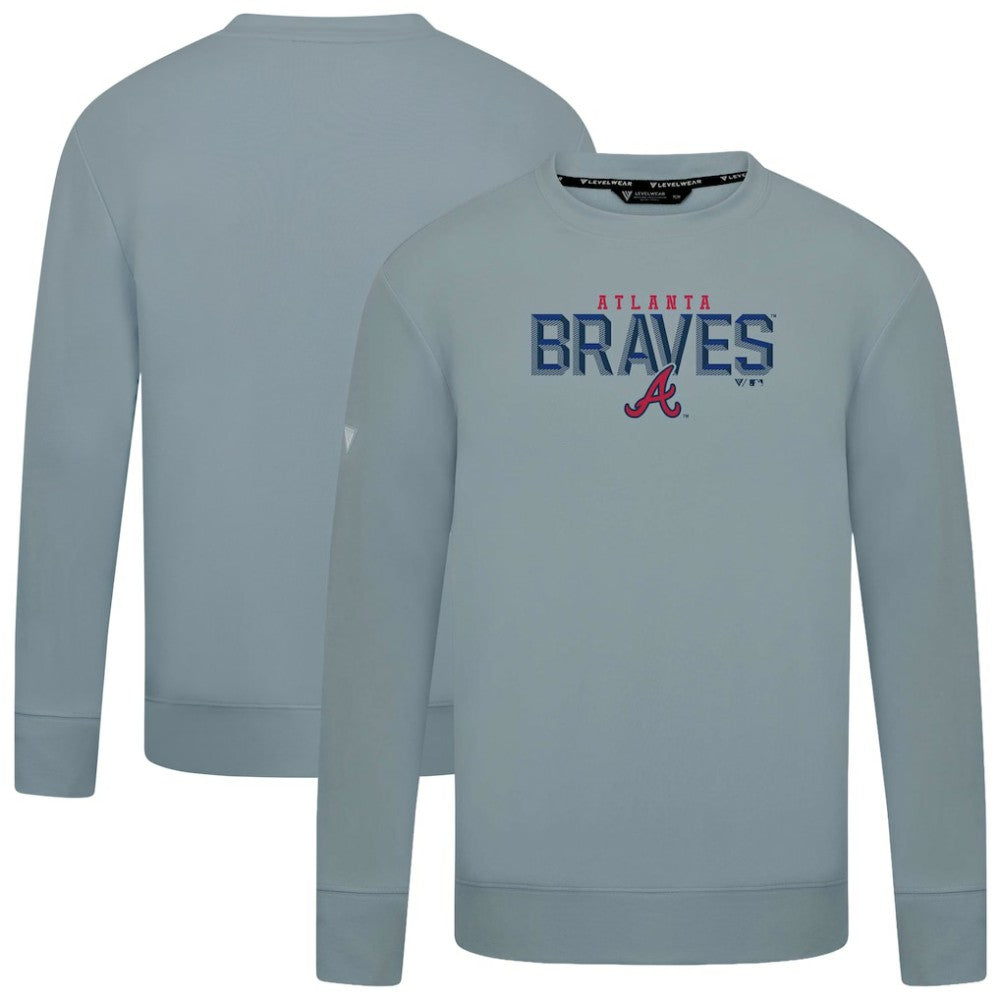 Atlanta Braves Levelwear Mandate Carve Tri-Blend Sweatshirt - Gray