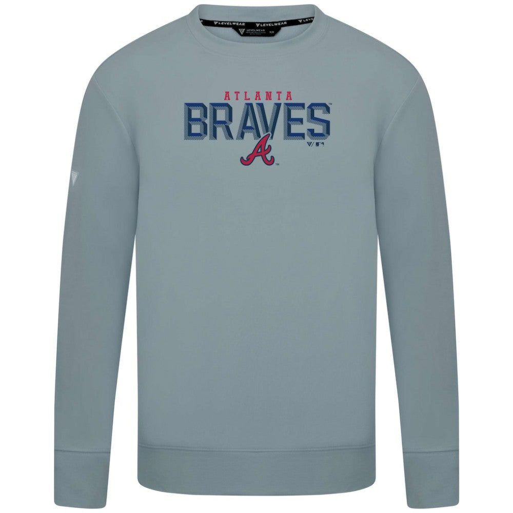 Atlanta Braves Levelwear Mandate Carve Tri-Blend Sweatshirt - Gray