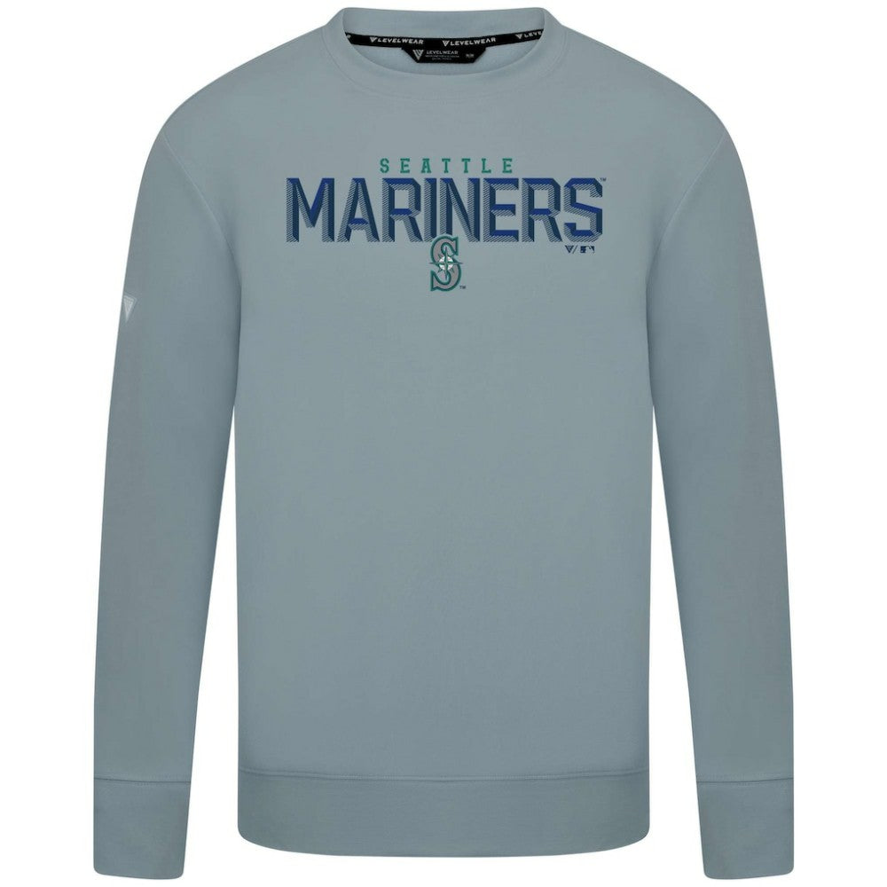 Seattle Mariners Levelwear Mandate Carve Tri-Blend Sweatshirt - Gray