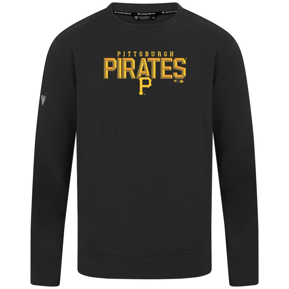 Pittsburgh Pirates Levelwear Mandate Carve Tri-Blend Sweatshirt - Black
