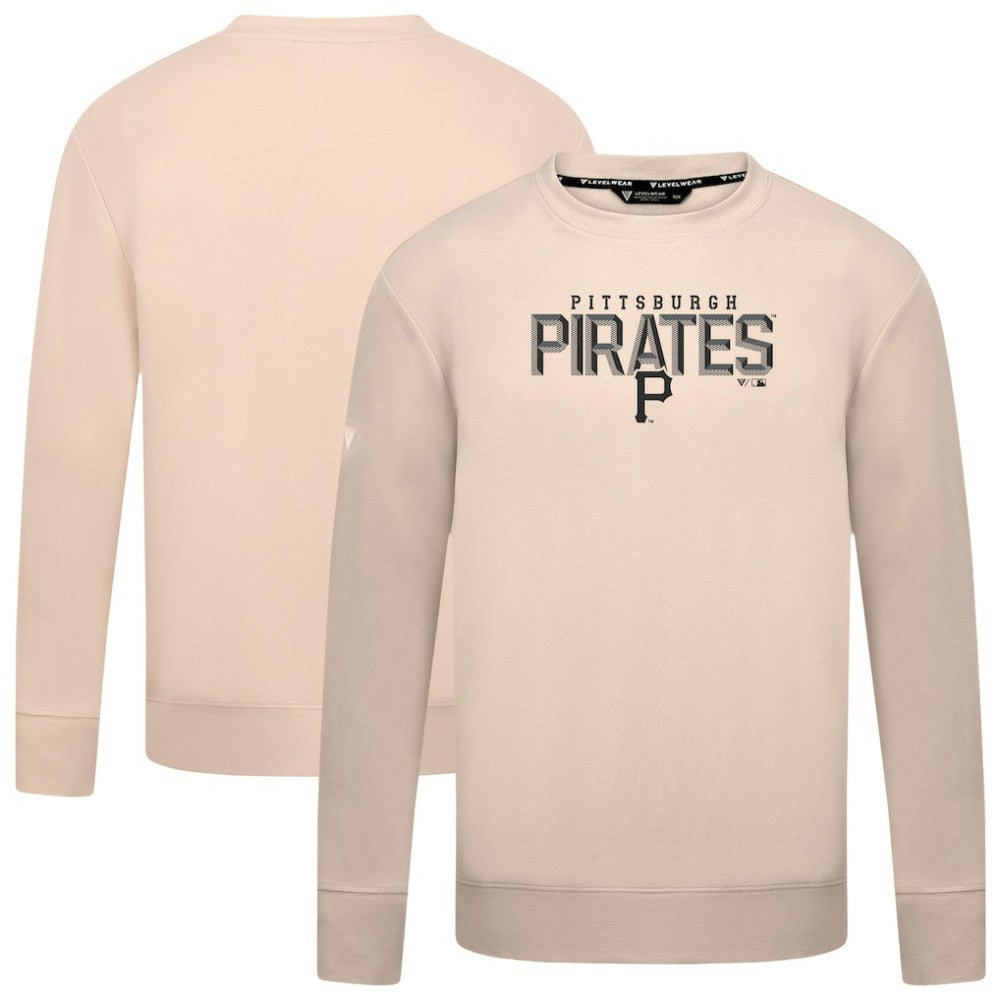 Pittsburgh Pirates Levelwear Mandate Carve Tri-Blend Sweatshirt - Khaki