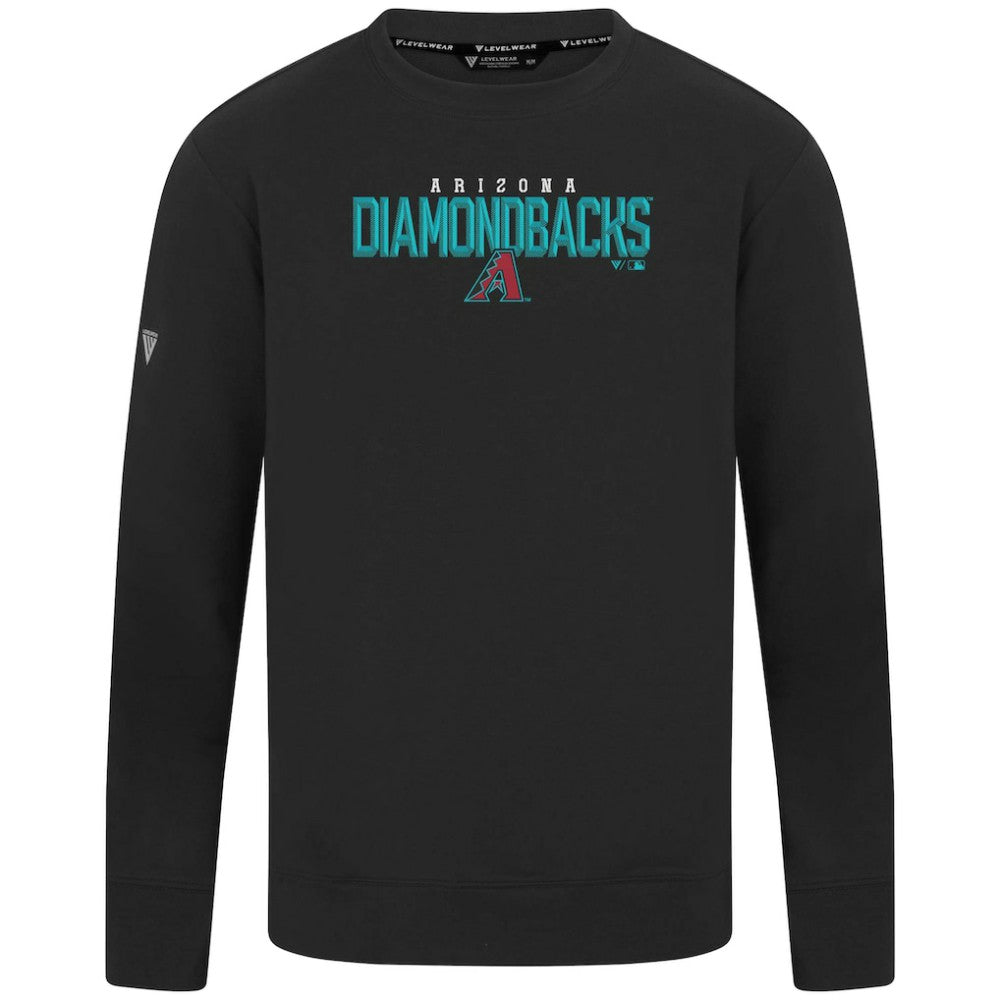Arizona Diamondbacks Levelwear Mandate Carve Tri-Blend Sweatshirt - Black
