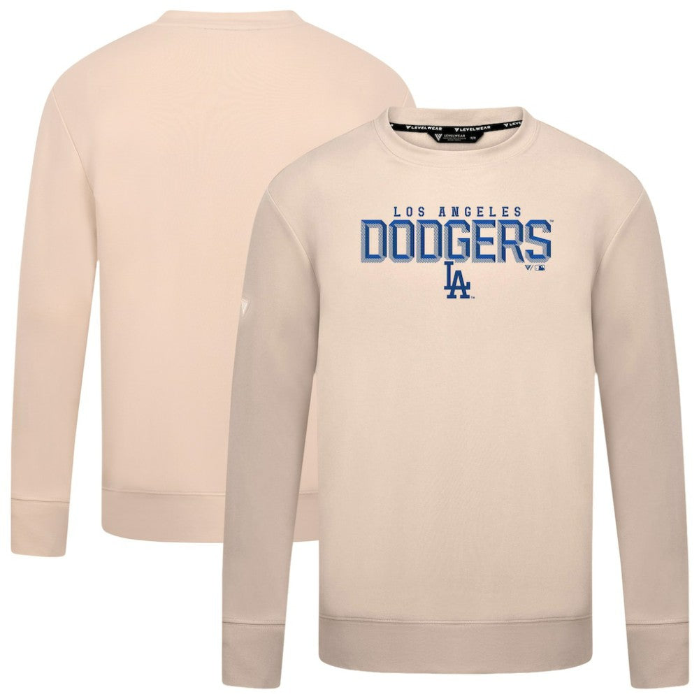 Los Angeles Dodgers Levelwear Mandate Carve Tri-Blend Sweatshirt - Khaki