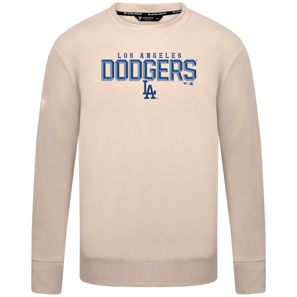 Los Angeles Dodgers Levelwear Mandate Carve Tri-Blend Sweatshirt - Khaki