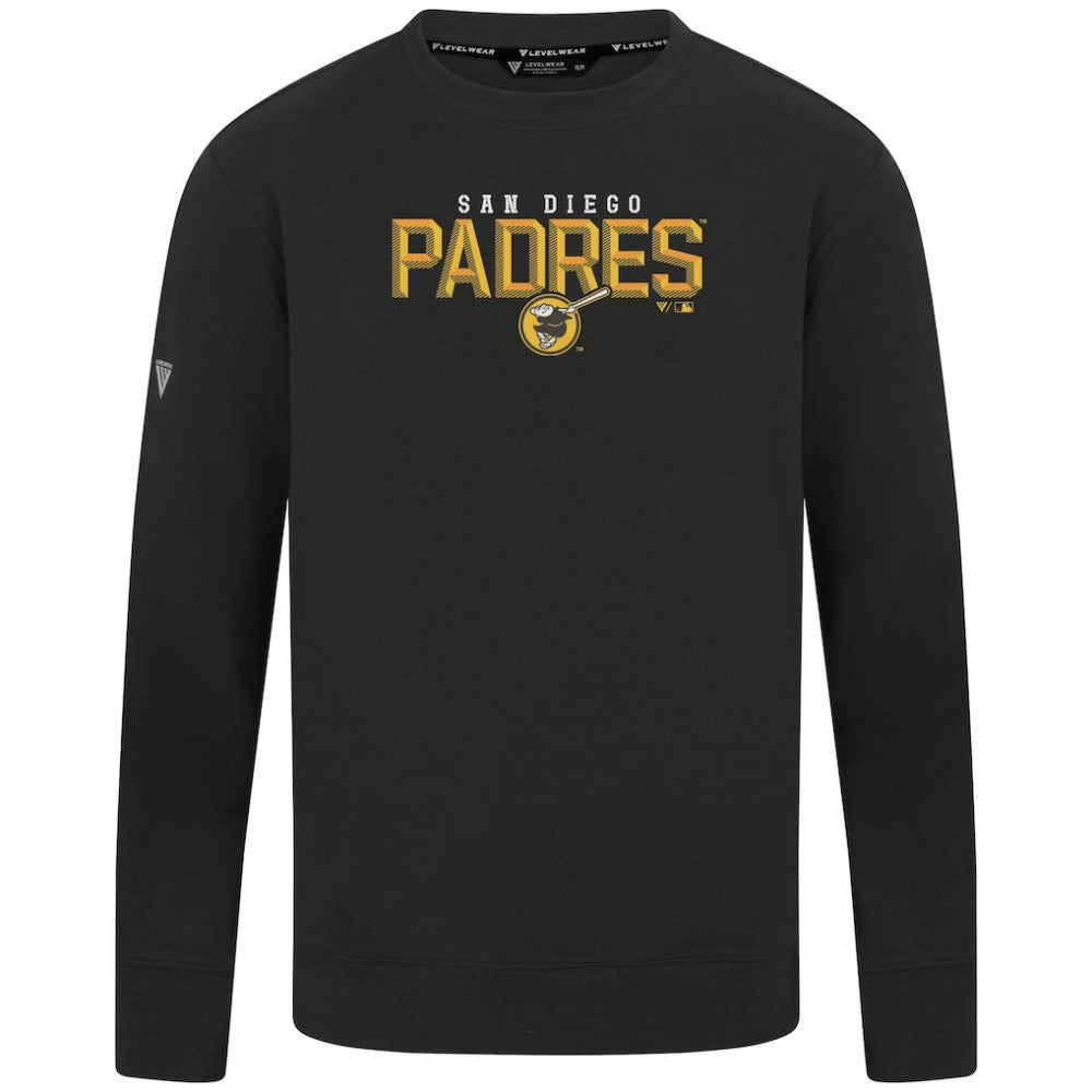 San Diego Padres Levelwear Mandate Carve Tri-Blend Sweatshirt - Black