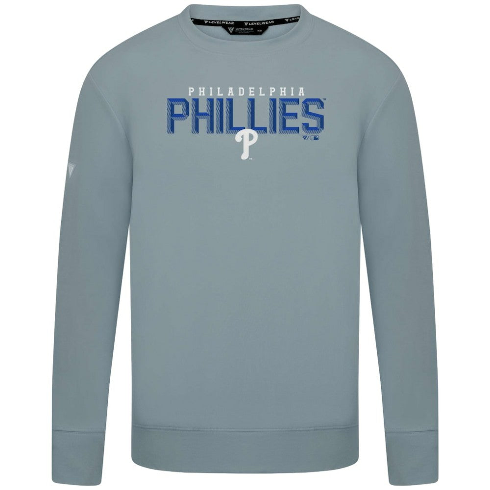 Philadelphia Phillies Levelwear Mandate Carve Tri-Blend Sweatshirt - Gray